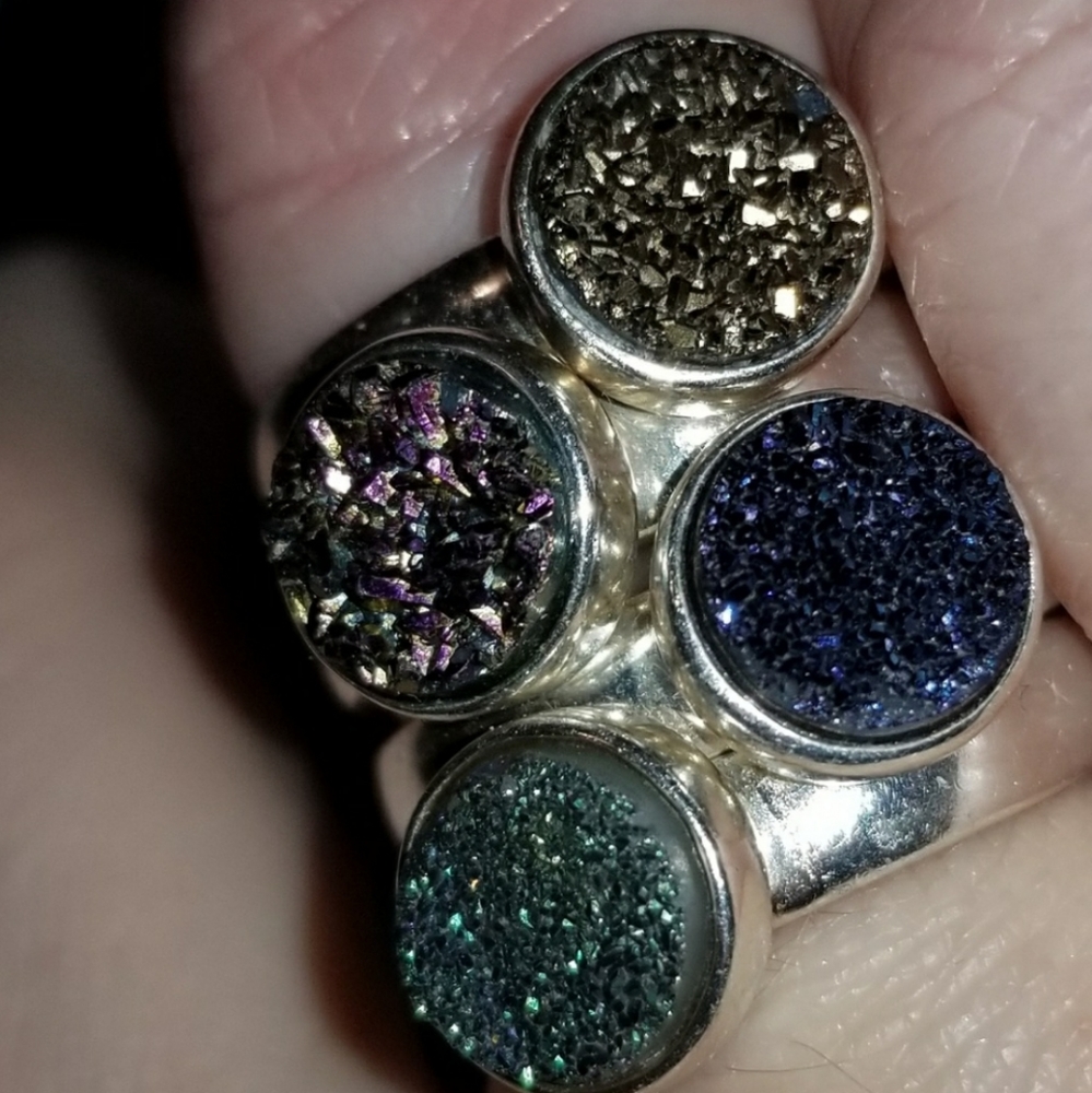 Druzy Quartz & Sterling Silver ring - Picture 5 of 11